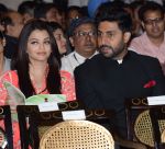 Aishwarya Rai Bachchan, Abhishek Bachchan at Padma Shri ceremony in Delhi on 8th April 2015